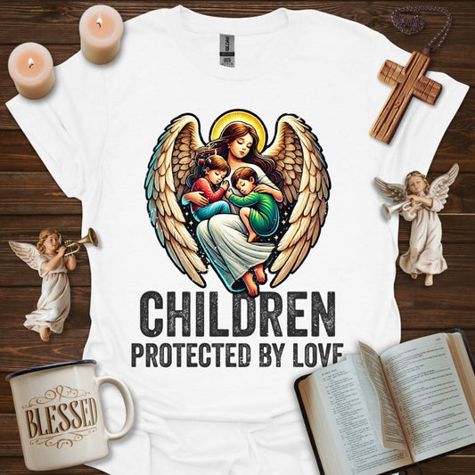 Printify T-Shirt White / XS Children Protected By Love T-Shirt