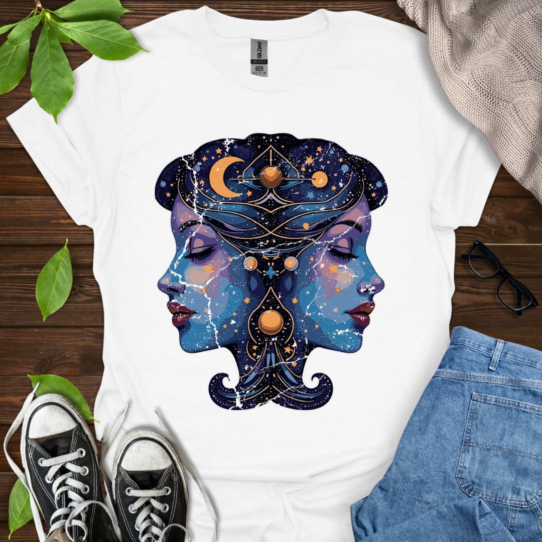Printify T-Shirt White / XS Gemini - Graphic