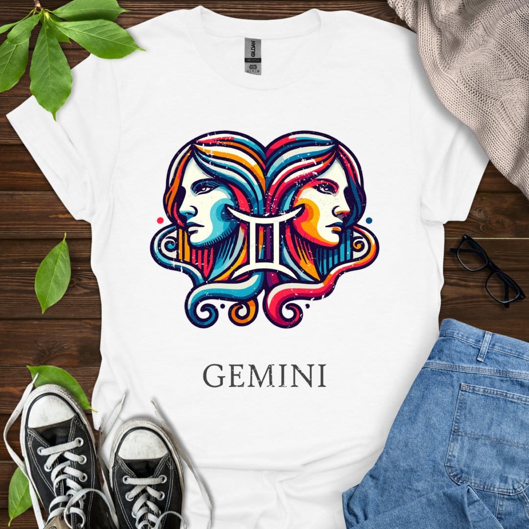 Printify T-Shirt White / XS Gemini (Simple)