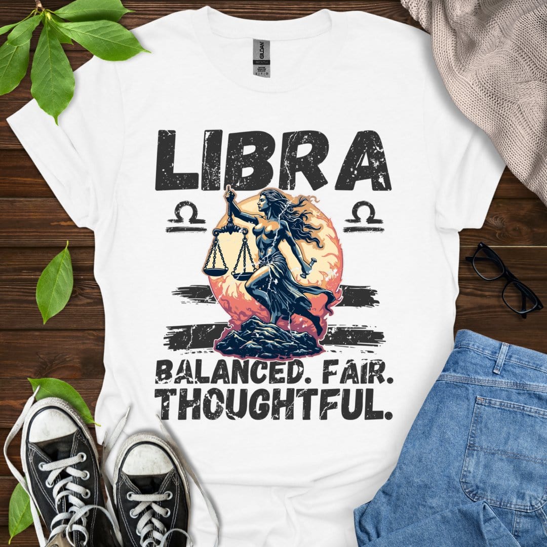 Printify T-Shirt White / XS Libra - Balanced. Fair. Thoughtful.