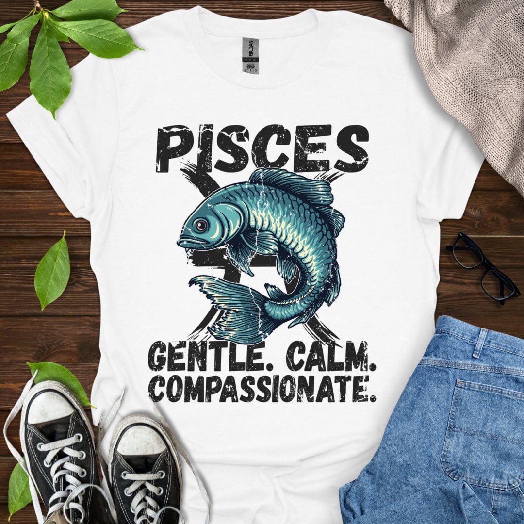 Printify T-Shirt White / XS Pisces - Gentle. Calm. Compassionate.