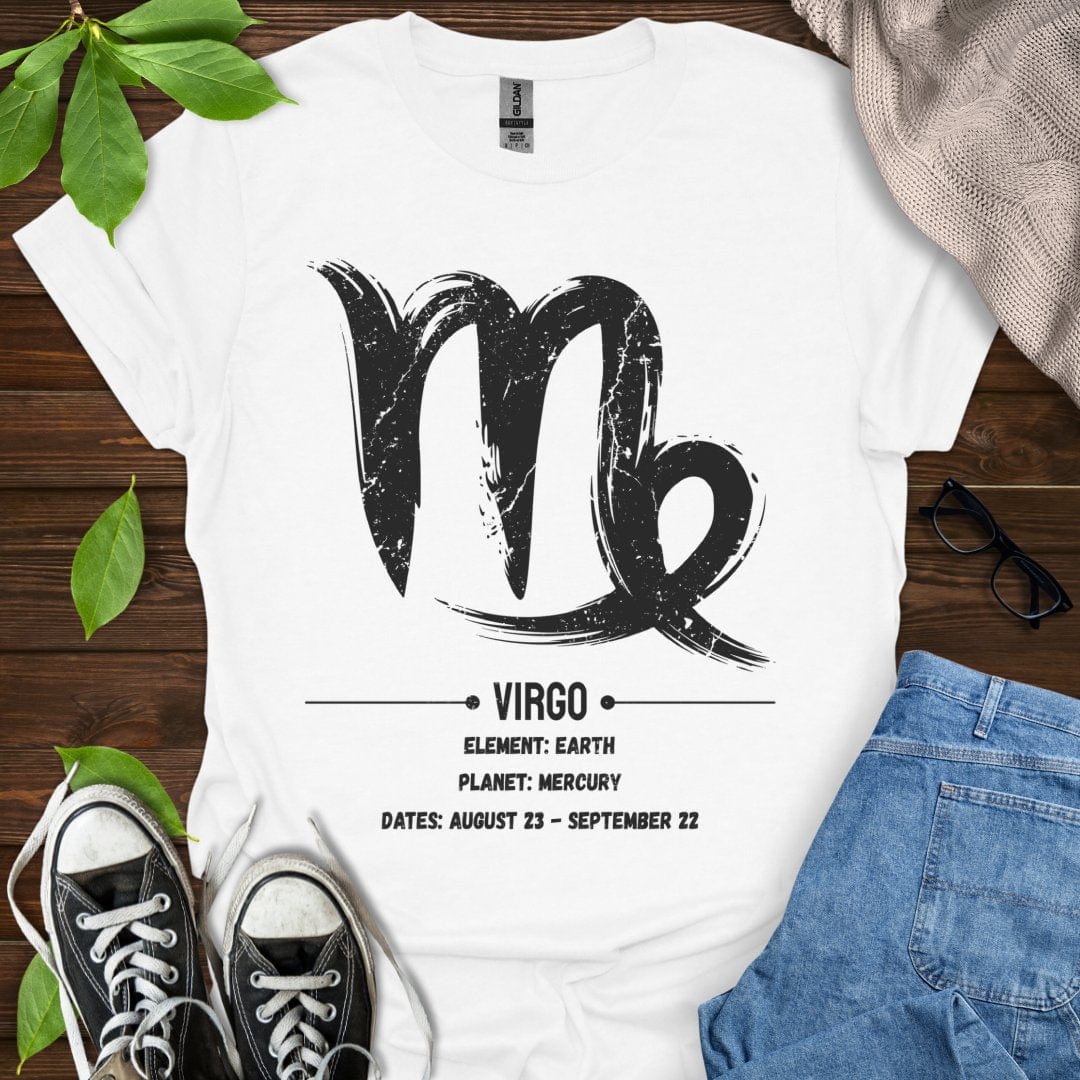 Printify T-Shirt White / XS Virgo Glyph